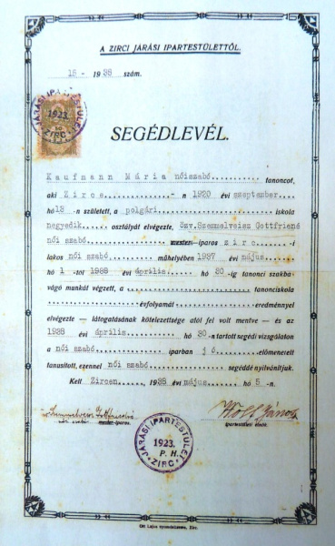 Fájl:Kaufmann Mária segédlevele.jpg